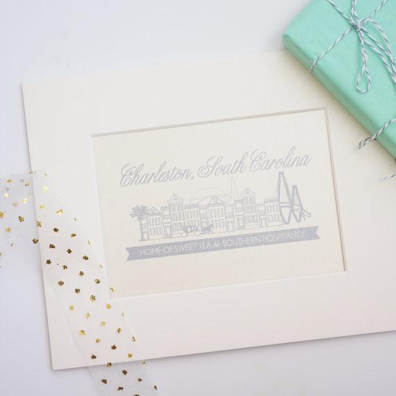 Charleston Single Houses Print - shop greeting cards, handmade stationery, & wedding invitations by dodeline design - 1
